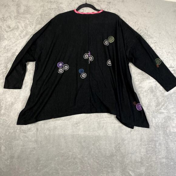 JG’S MAD LAB Womens XL Longsleeve Lagenlook Oversize Top Boho Art to Wear - Picture 4 of 10